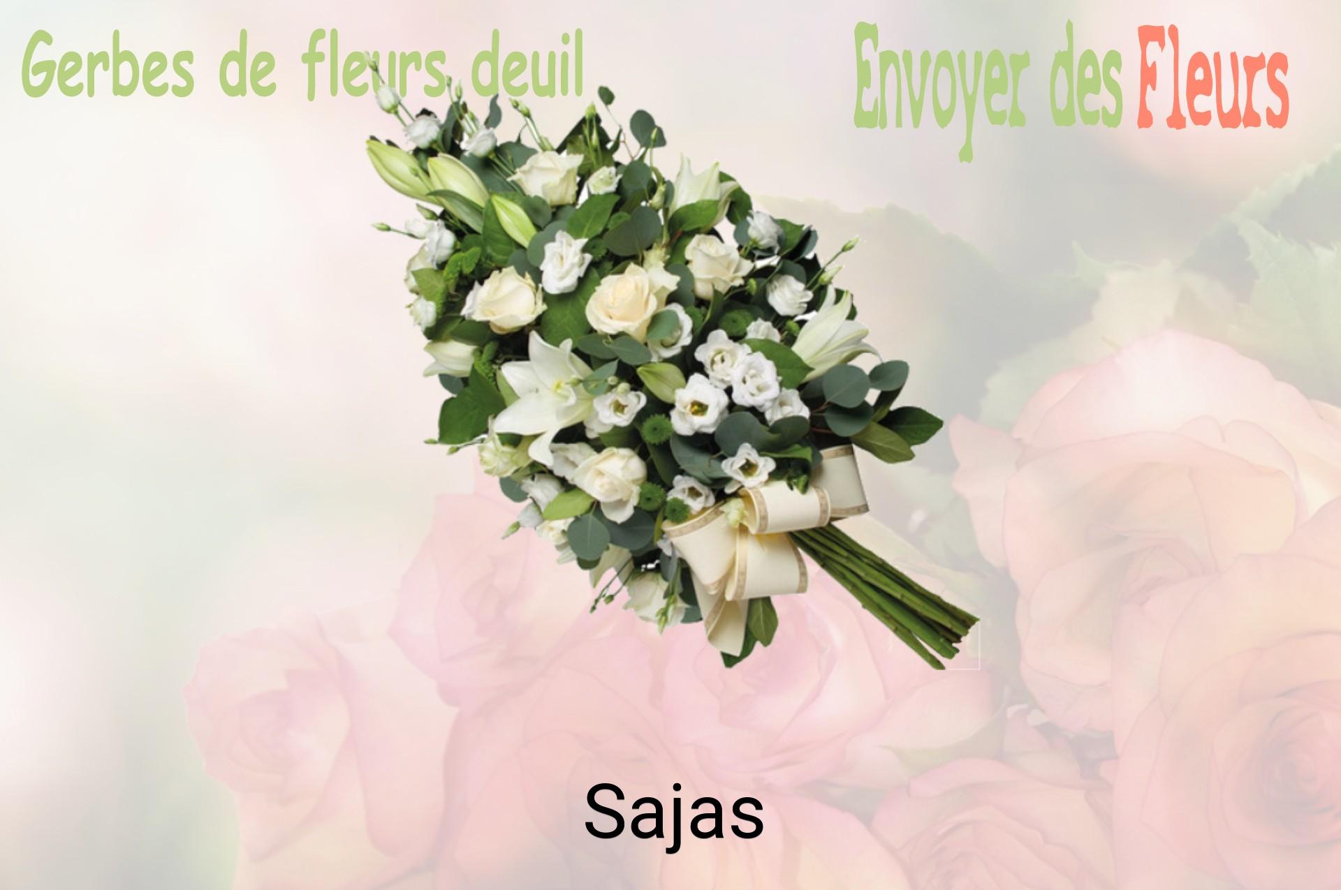 Gerbe de fleurs de deuil livrée à Sajas